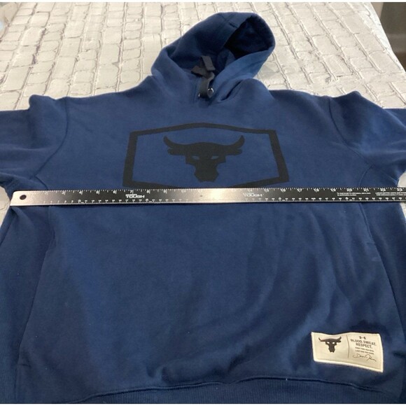 Under Armour Sweatshirt Men’s Size M Color Blue Project Rock Pullover Hoodie - Picture 7 of 9